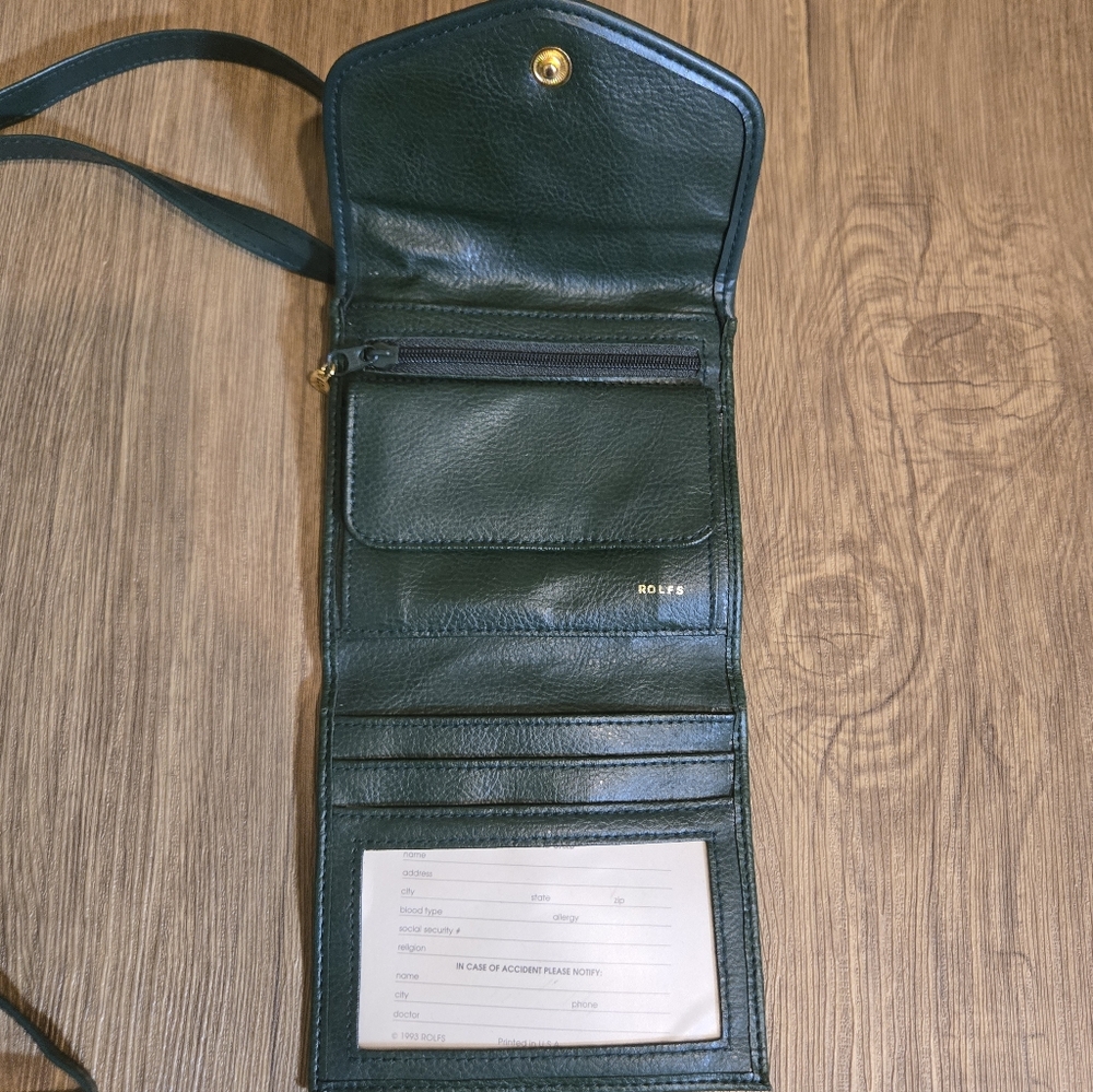 Vintage Rolfs Crossbody Green Purse Wallet - Picture 2 of 4